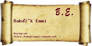 Babák Emmi névjegykártya